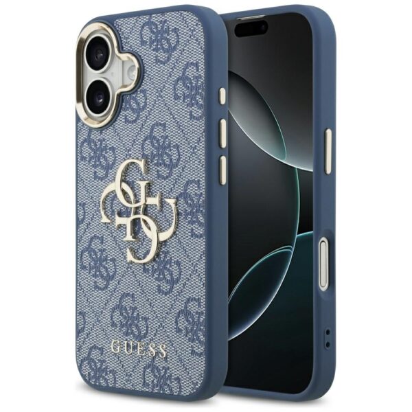 Guess case for iPhone 17 HC 4G PU W/ BIG 4G CLASSIC LOGO GD blue