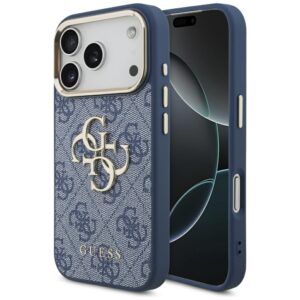 Guess case for iPhone 17 Pro HC 4G PU W/ BIG 4G CLASSIC LOGO GD blue