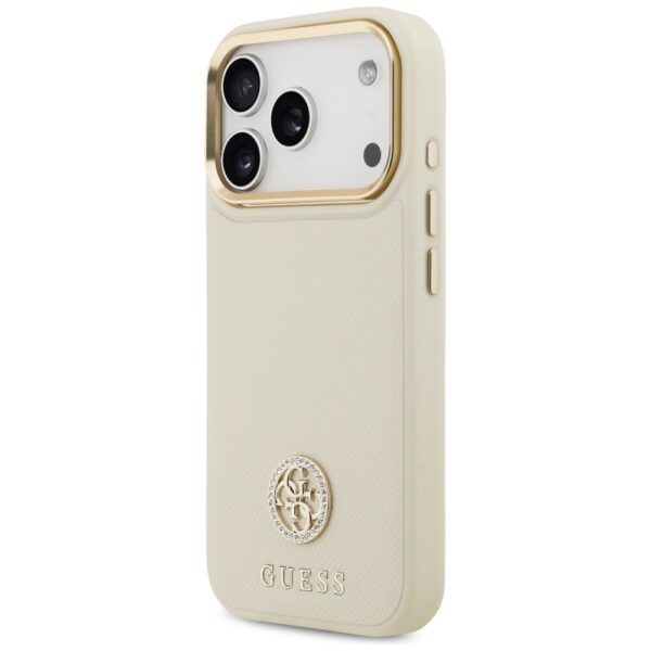 Guess Grained Strass Logo MagSafe case for iPhone 17 Pro beige