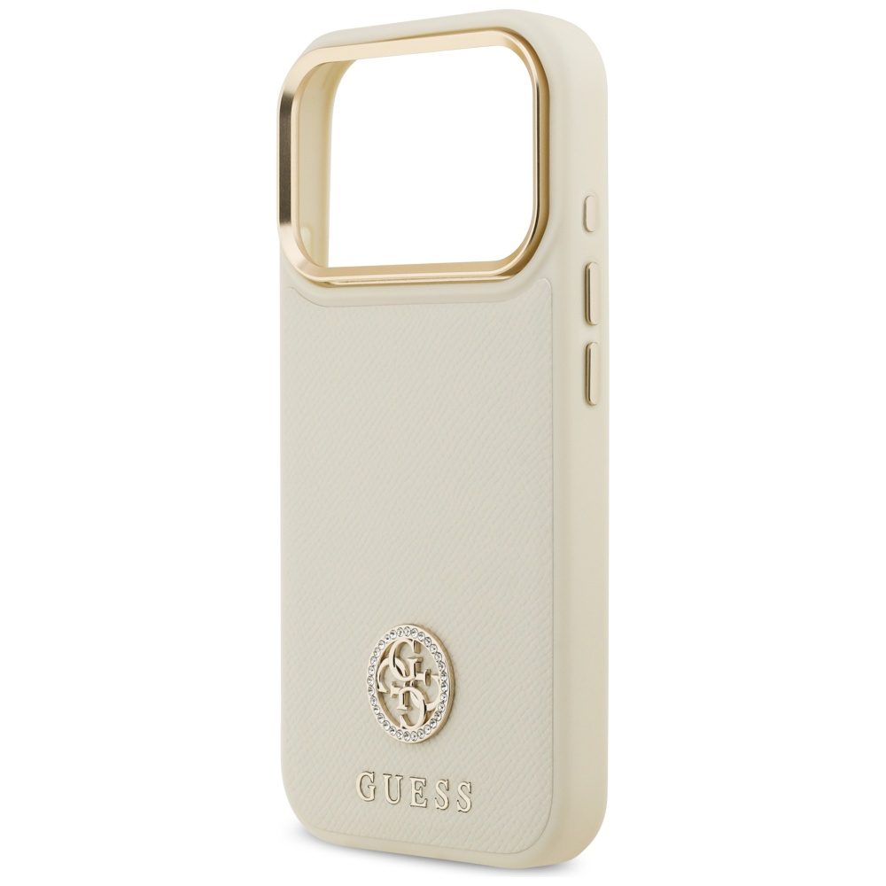Guess Grained Strass Logo MagSafe case for iPhone 17 Pro beige