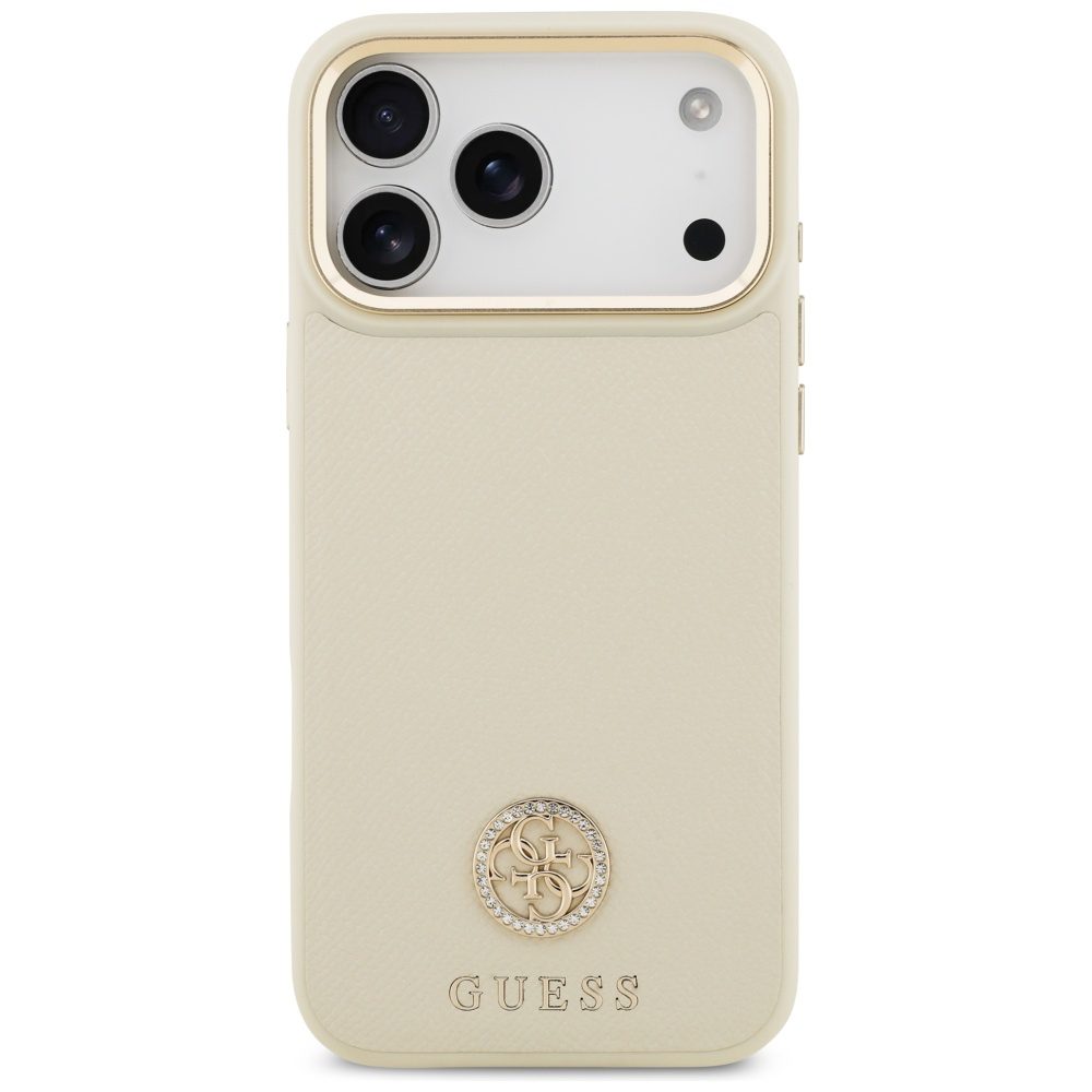 Guess Grained Strass Logo MagSafe case for iPhone 17 Pro Max beige