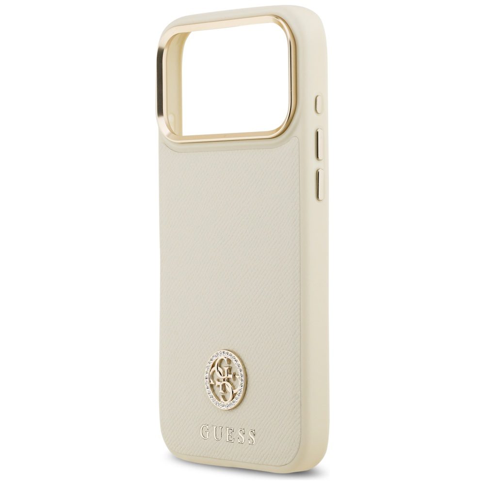 Guess Grained Strass Logo MagSafe case for iPhone 17 Pro Max beige