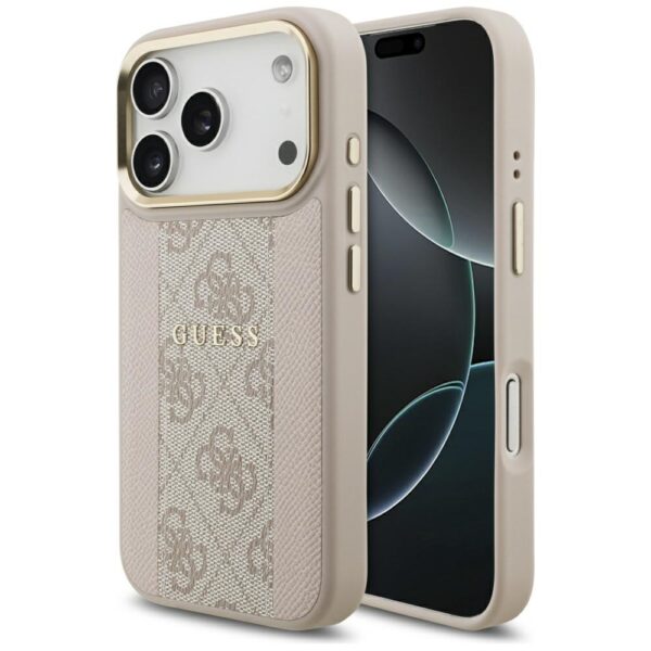 Guess 4G Stripe MagSafe case for iPhone 17 Pro pink