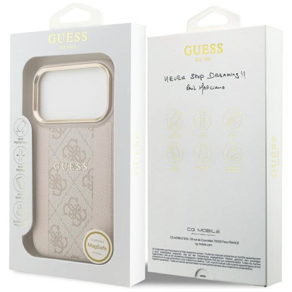 Guess 4G Stripe MagSafe case for iPhone 17 Pro pink