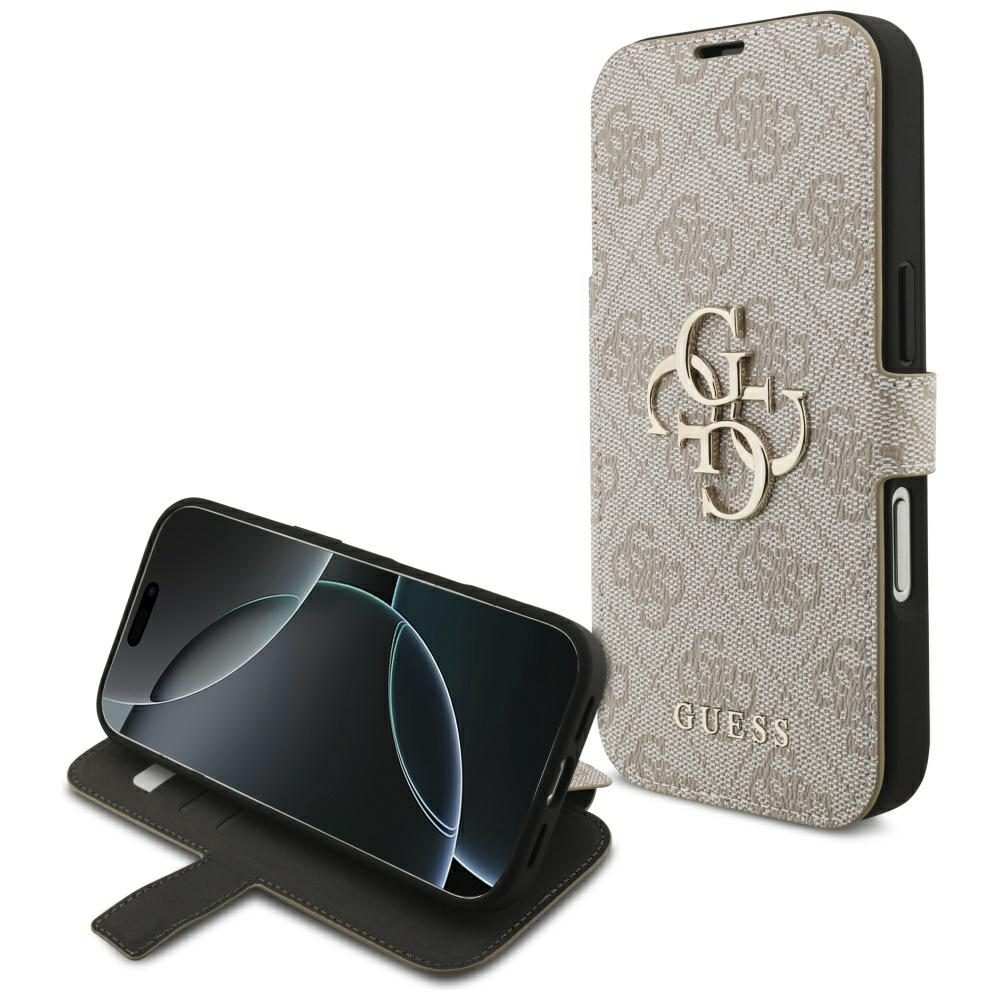 473974_oryg Guess Book 4G Metal Logo case for iPhone 17 Pro pink