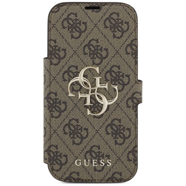 473983_oryg Guess Book 4G Metal Logo case for iPhone 17 Pro brown
