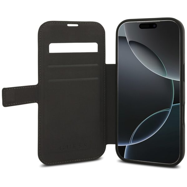 473986_oryg Guess Book 4G Metal Logo case for iPhone 17 Pro brown