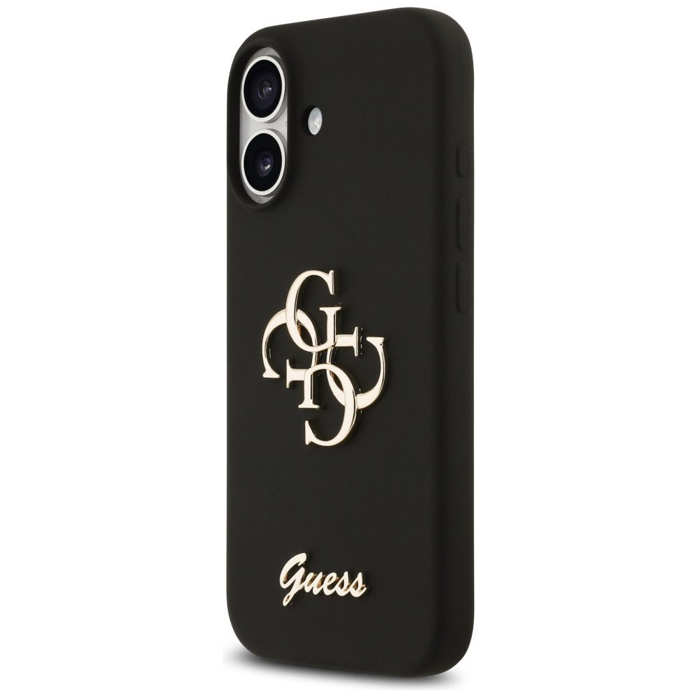Guess Silicone Big 4G Script case for iPhone 17 black
