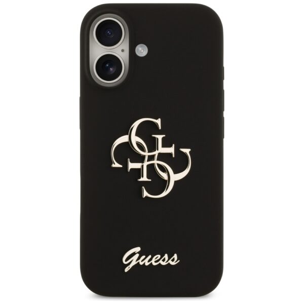 Guess Silicone Big 4G Script case for iPhone 17 black