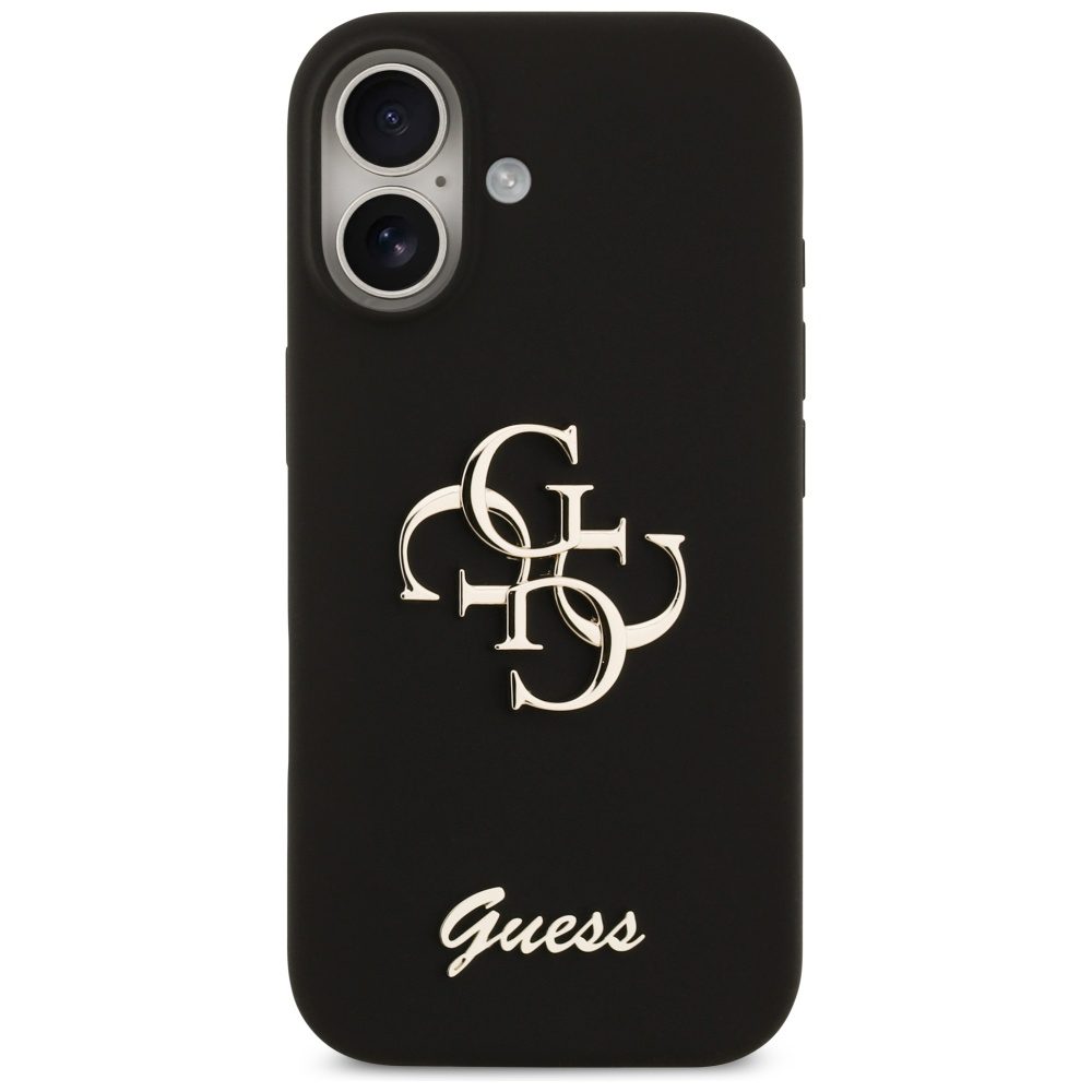 Guess Silicone Big 4G Script case for iPhone 17 black