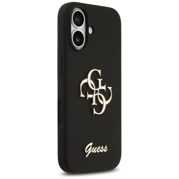 Guess Silicone Big 4G Script case for iPhone 17 black