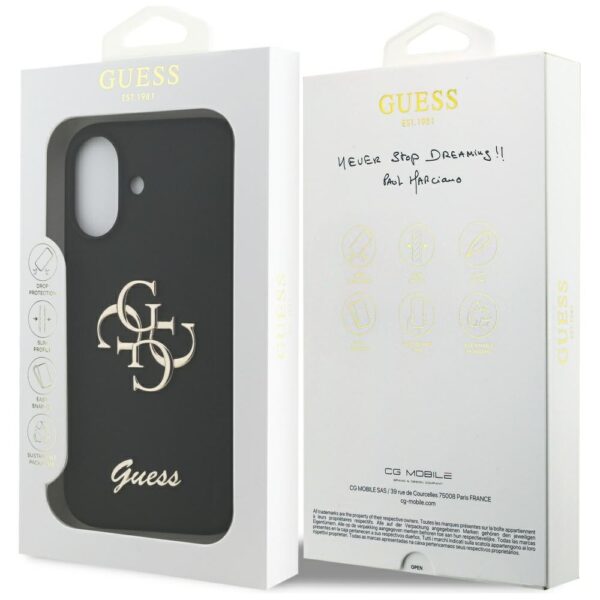 Guess Silicone Big 4G Script case for iPhone 17 black