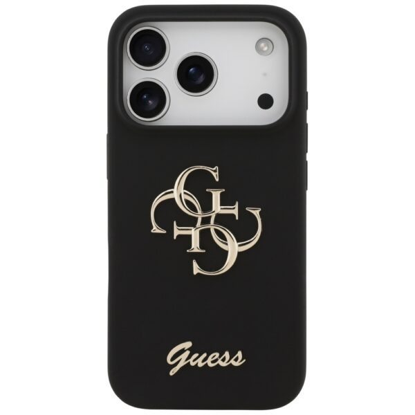 474013_oryg Guess Silicone Big 4G Script case for iPhone 17 Pro black