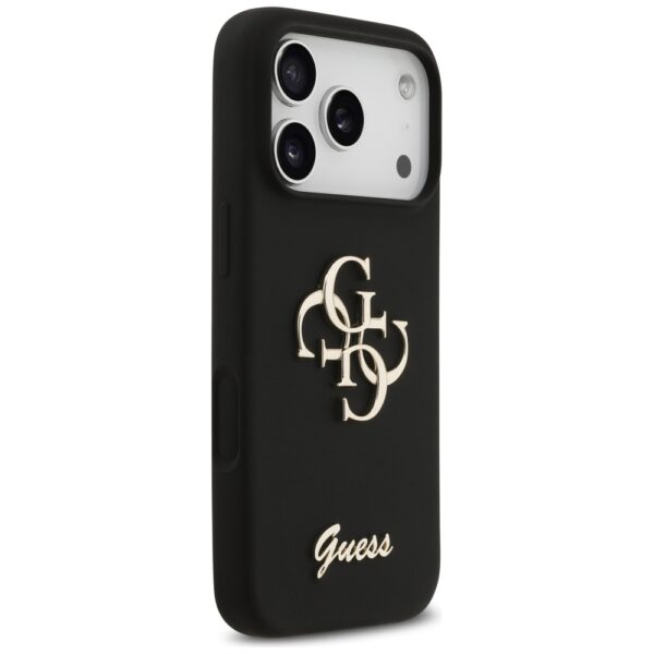 474014_oryg Guess Silicone Big 4G Script case for iPhone 17 Pro black