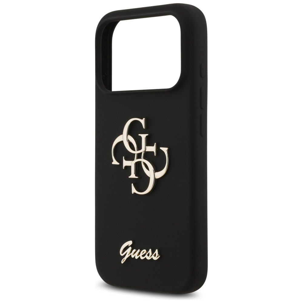 474016_oryg Guess Silicone Big 4G Script case for iPhone 17 Pro black