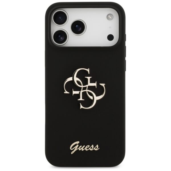 474021_oryg Guess Silicone Big 4G Script case for iPhone 17 Pro Max black