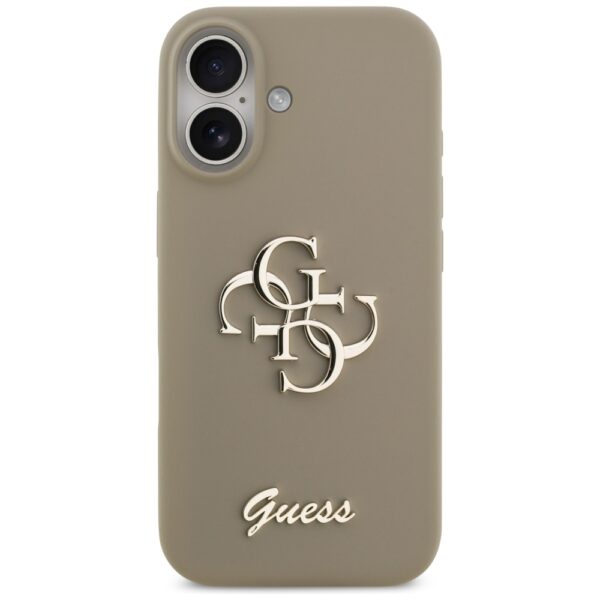 Guess Silicone Big 4G Script case for iPhone 17 brown