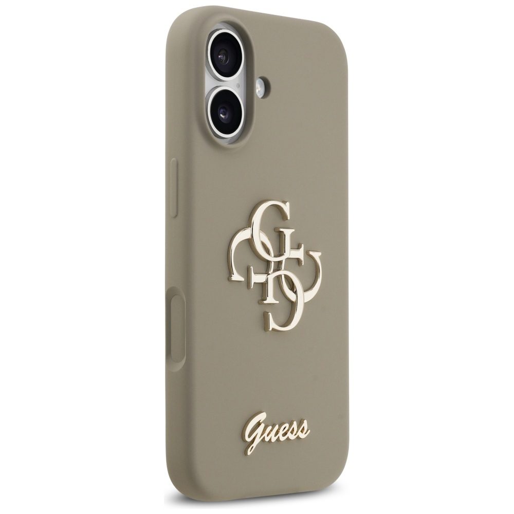 Guess Silicone Big 4G Script case for iPhone 17 brown