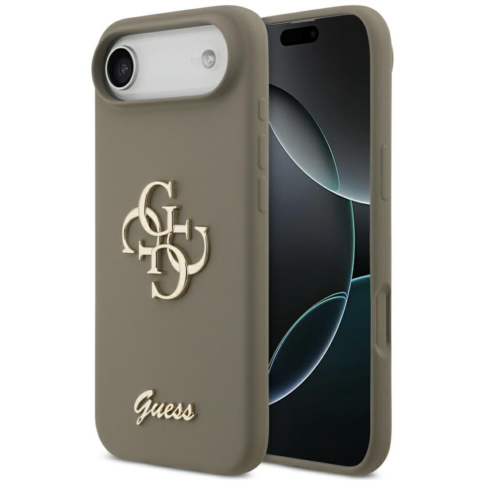 474035_oryg Guess Silicone Big 4G Script case for iPhone Air brown