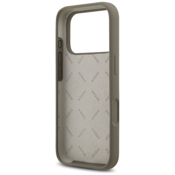 474057_oryg Guess Silicone Big 4G Script case for iPhone 17 Pro Max brown