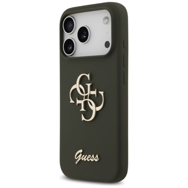 474060_oryg Guess Silicone Big 4G Script case for iPhone 17 Pro khaki