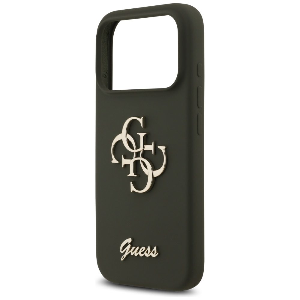 474064_oryg Guess Silicone Big 4G Script case for iPhone 17 Pro khaki