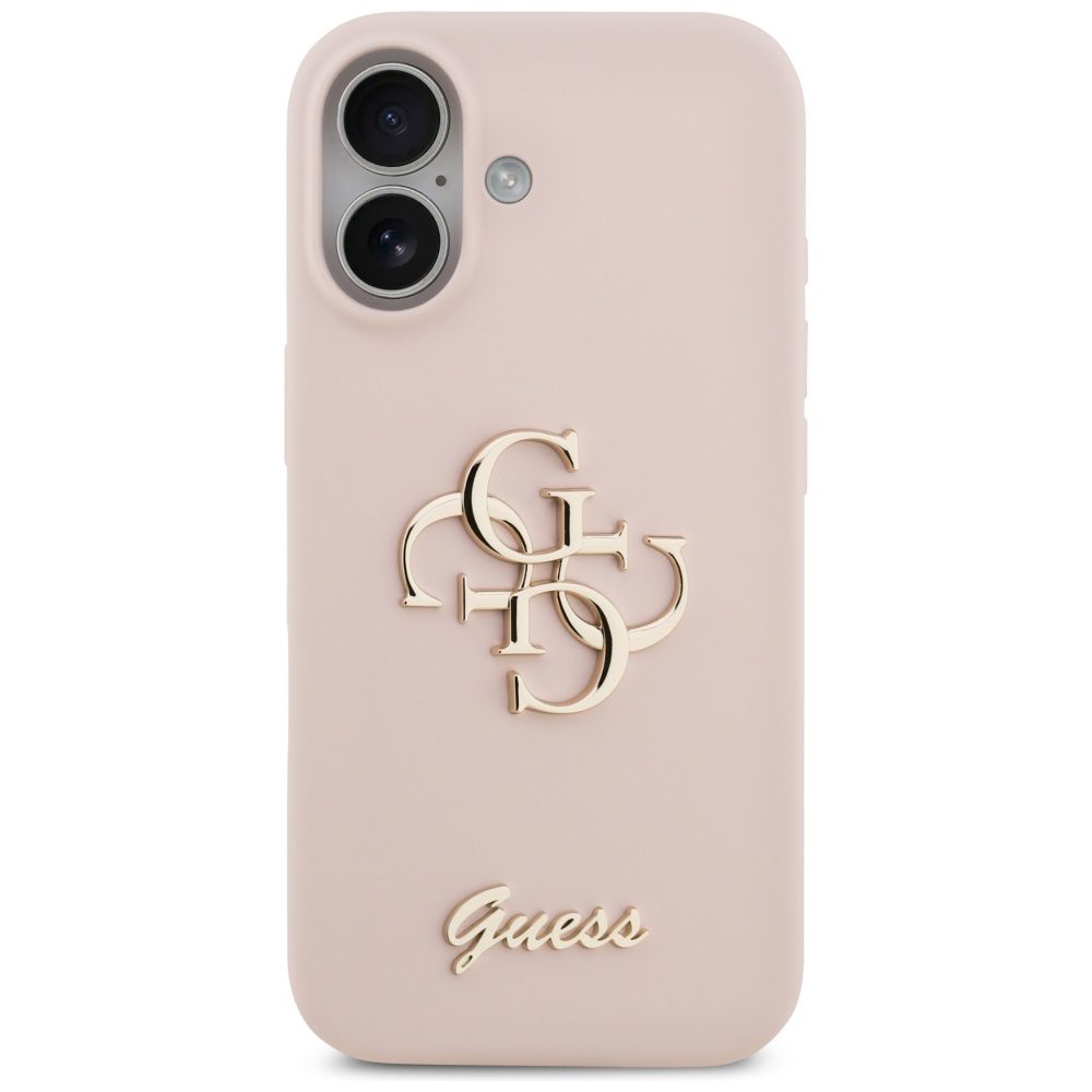 Guess Silicone Big 4G Script case for iPhone 17 pink