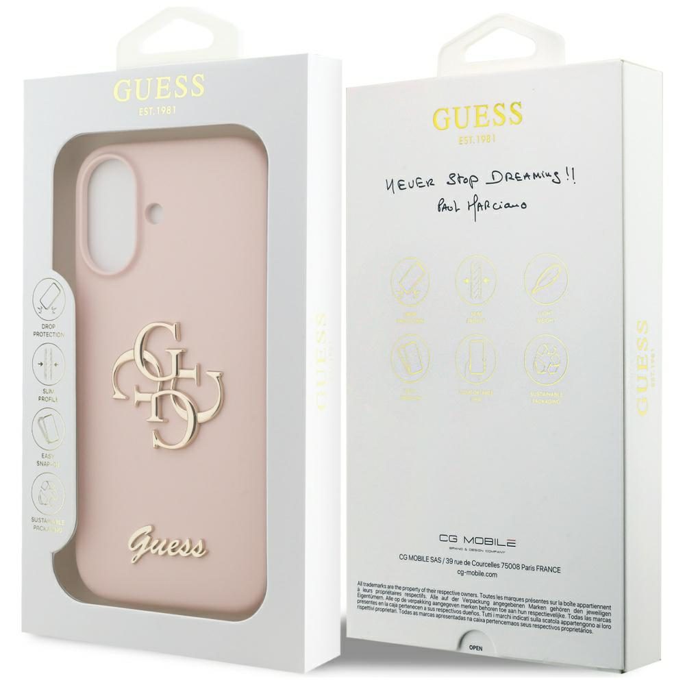 Guess Silicone Big 4G Script case for iPhone 17 pink