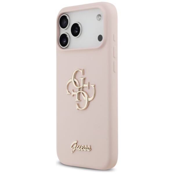 Guess Silicone Big 4G Script case for iPhone 17 Pro Max pink
