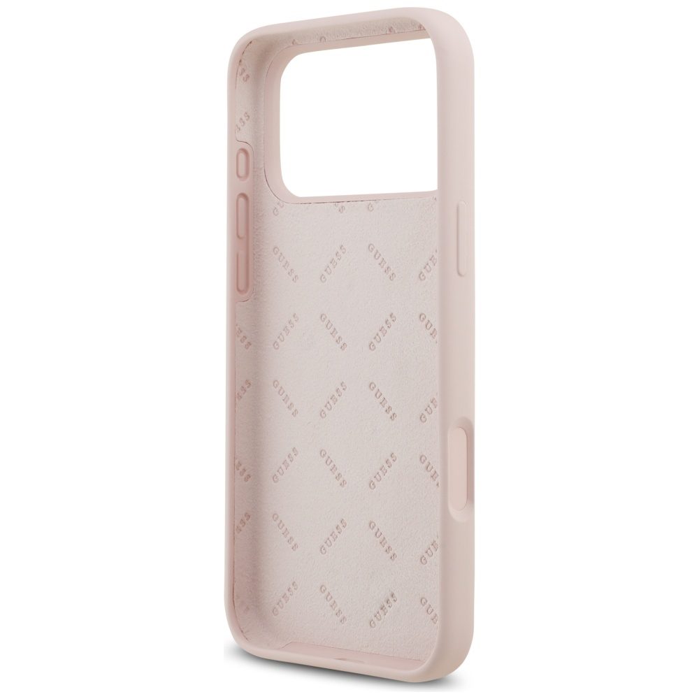 Guess Silicone Big 4G Script case for iPhone 17 Pro Max pink