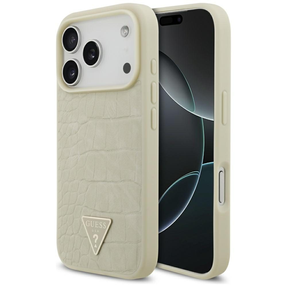 474099_oryg Guess Croco Triangle Logo MagSafe case for iPhone 17 Pro gold