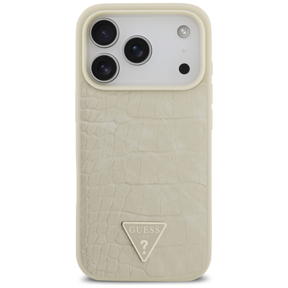 474101_oryg Guess Croco Triangle Logo MagSafe case for iPhone 17 Pro gold