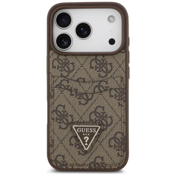 Guess 4G Double Card Triangle case for iPhone 17 Pro brown