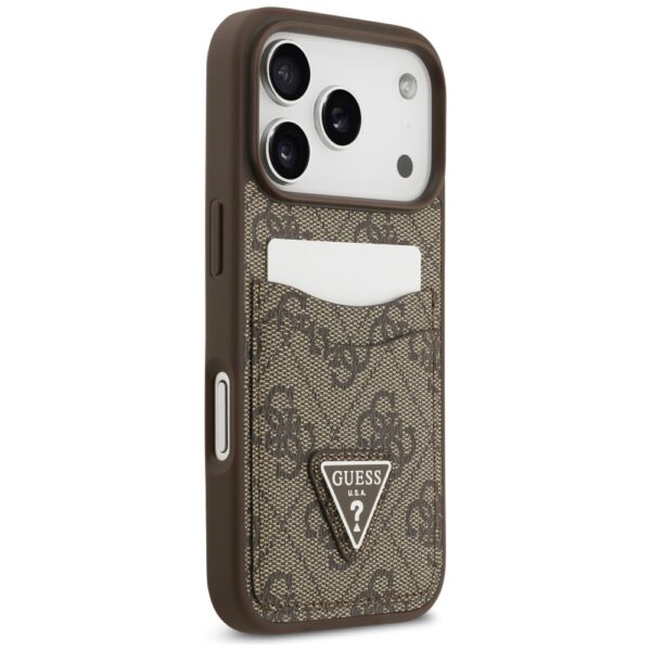 Guess 4G Double Card Triangle case for iPhone 17 Pro brown