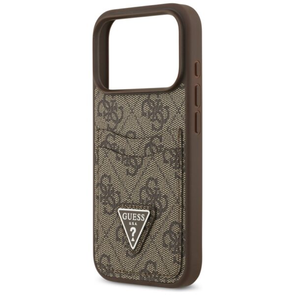 Guess 4G Double Card Triangle case for iPhone 17 Pro brown