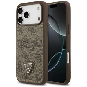 Guess 4G Double Card Triangle case for iPhone 17 Pro Max brown