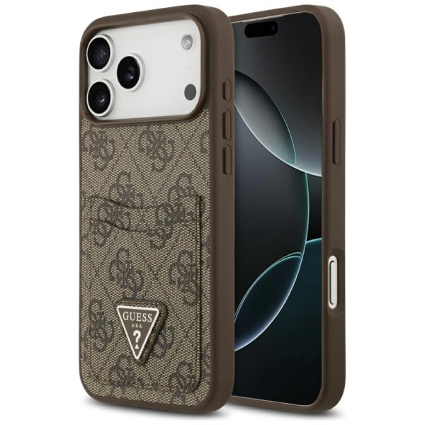 474123_oryg Guess 4G Double Card Triangle case for iPhone 17 Pro Max brown
