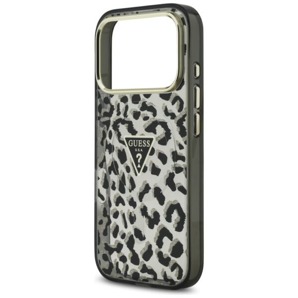 Guess Leopard Glitter MagSafe case for iPhone 17 Pro black