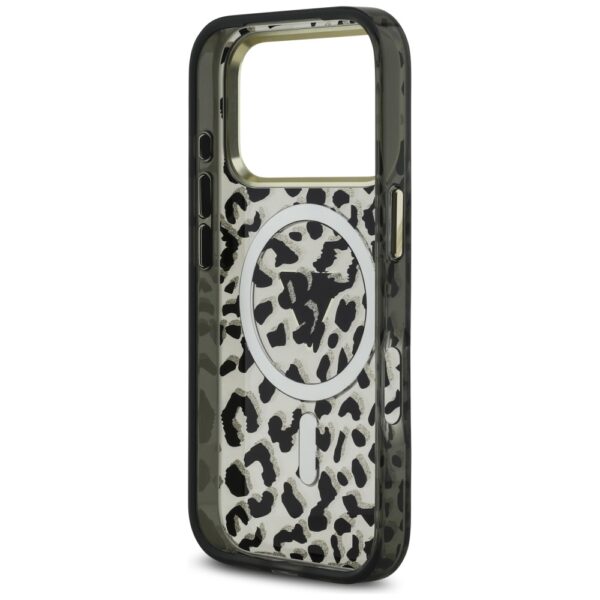 Guess Leopard Glitter MagSafe case for iPhone 17 Pro Max black