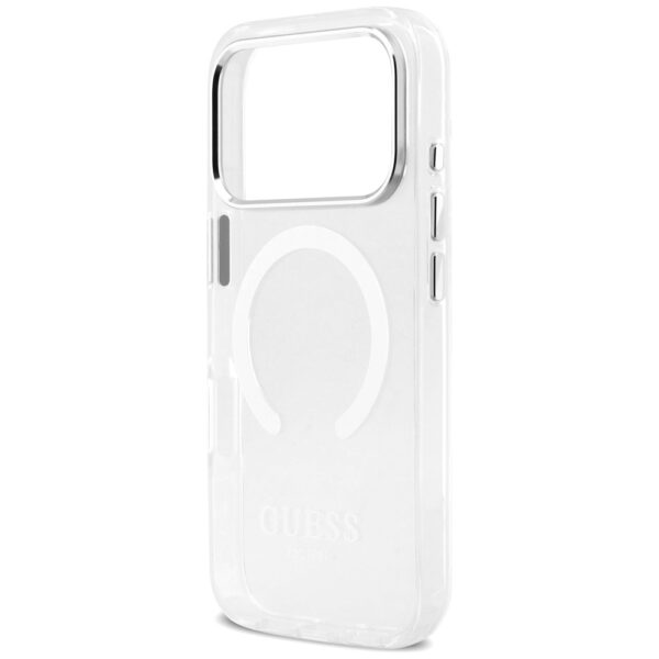 Guess Metal Outline MagSafe case for iPhone 17 Pro silver