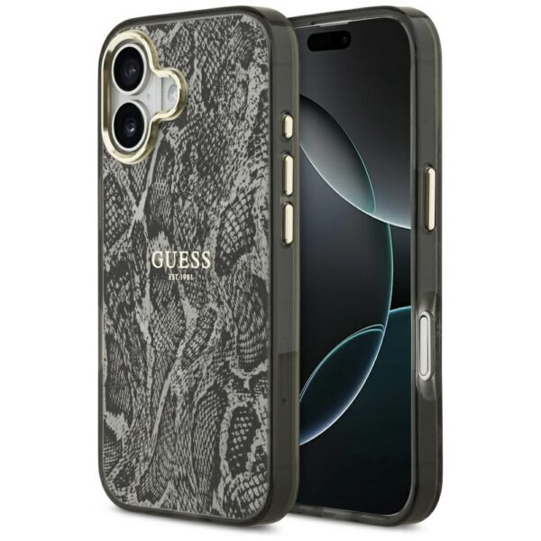 Guess Python Pattern MagSafe case for iPhone 17 black