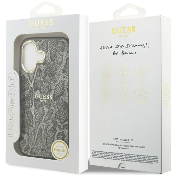 Guess Python Pattern MagSafe case for iPhone 17 black