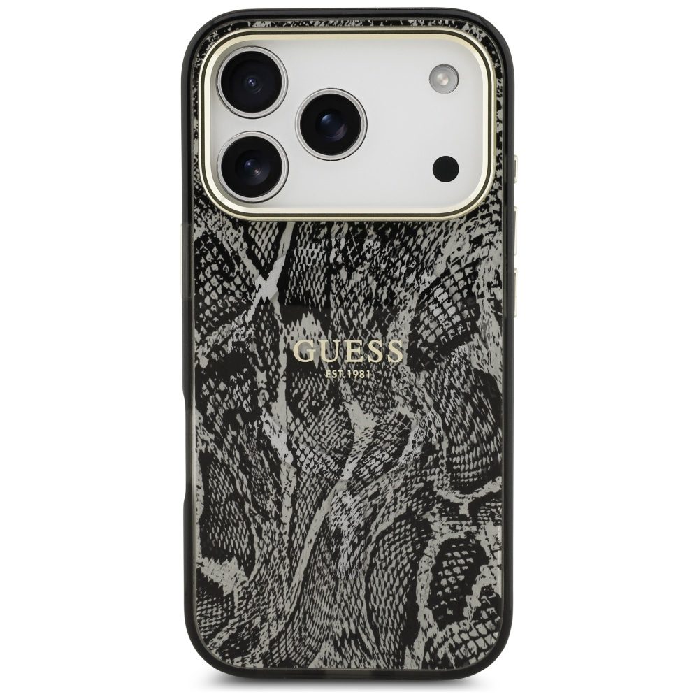 Guess Python Pattern MagSafe case for iPhone 17 Pro black