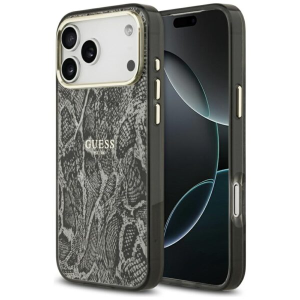 Guess Python Pattern MagSafe case for iPhone 17 Pro Max black