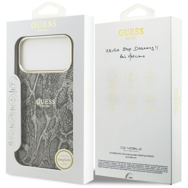 Guess Python Pattern MagSafe case for iPhone 17 Pro Max black