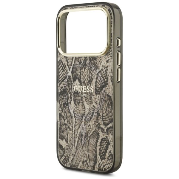 Guess Python Pattern MagSafe case for iPhone 17 Pro brown