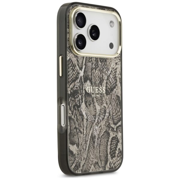 Guess Python Pattern MagSafe case for iPhone 17 Pro Max brown