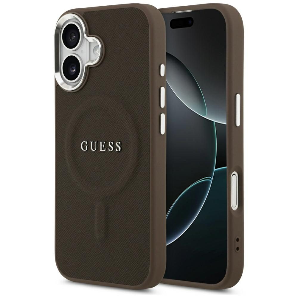 Guess Classic Logo MagSafe case for iPhone 17 brown