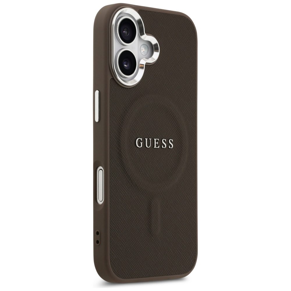 Guess Classic Logo MagSafe case for iPhone 17 brown