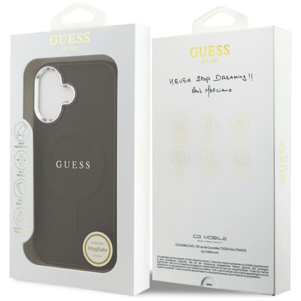 Guess Classic Logo MagSafe case for iPhone 17 brown
